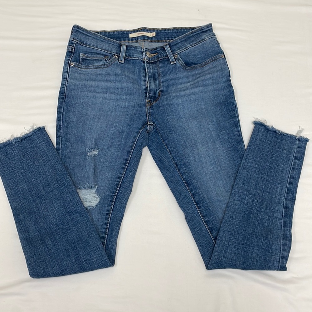 Levi 711 Skinny Distressed Jeans Sz 27